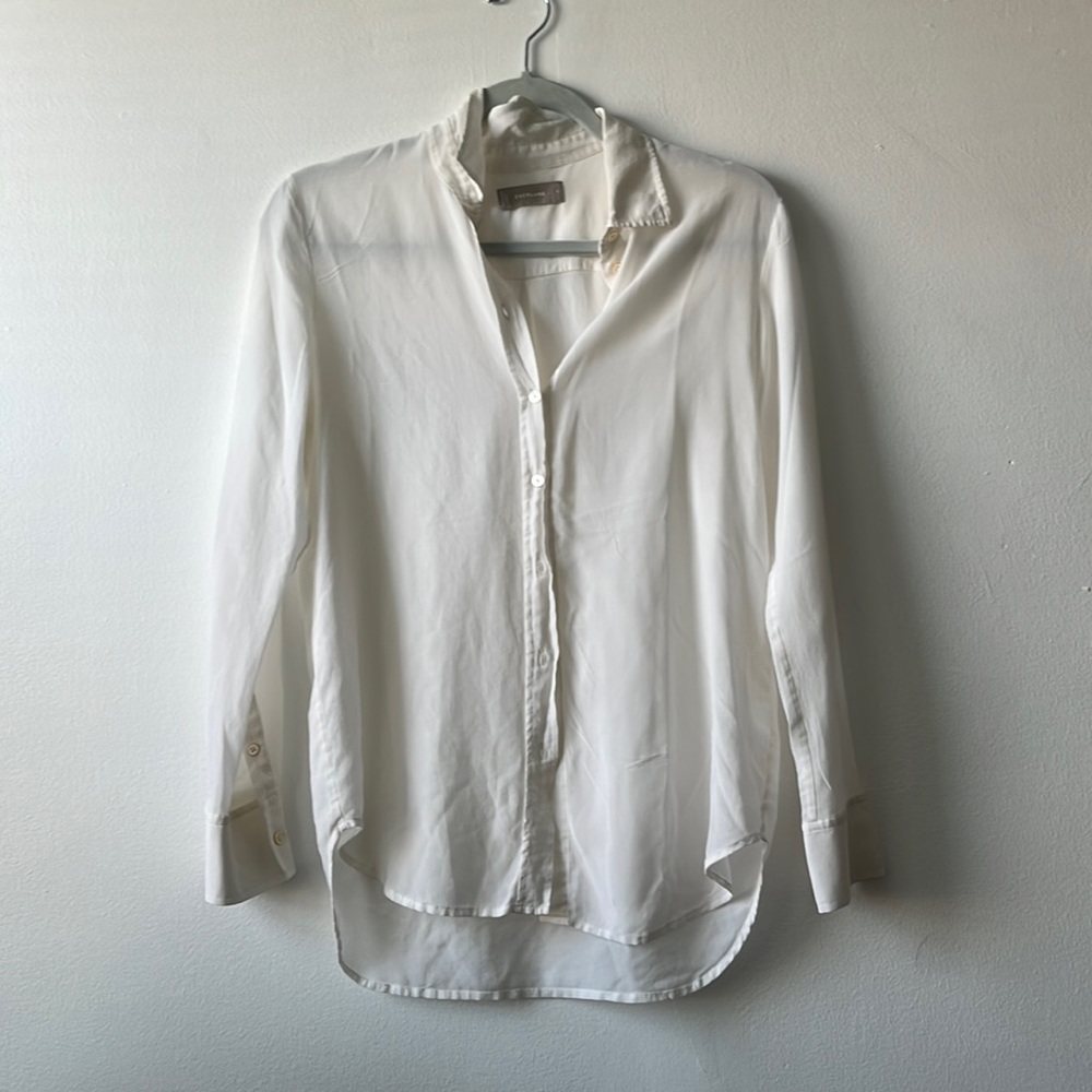 Everlane clean silk relaxed shirt size 4